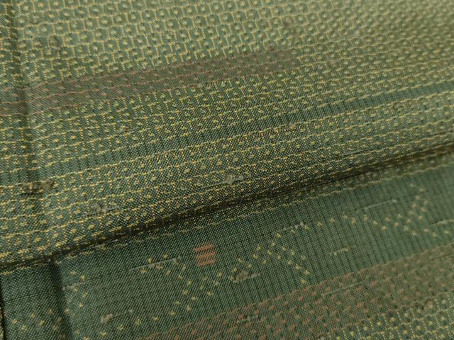 平和屋着物●髭紬 100亀甲 横段花文 正絹 逸品 DABH9162ps