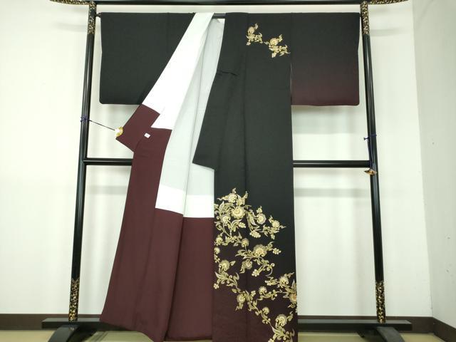 平和屋着物●金彩友禅 卓越技能者・名工・和田光正監修 由光 訪問着 京金彩 更紗花文 暈し染め 金彩 正絹 逸品 DABH9169ps