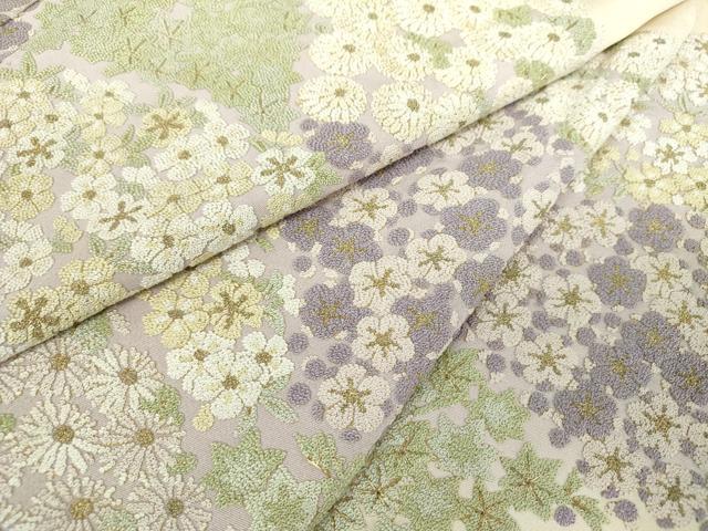 平和屋着物●中国三大刺繍 相良刺繍 総刺繍 訪問着 花尽くし 金糸 正絹 逸品 DABH9171ps