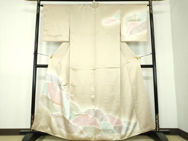 平和屋着物●訪問着 刺繍 松竹梅 暈し染め 金彩 正絹 逸品 未使用 DABH9174ps