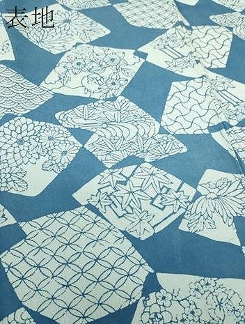 平和屋着物●上質な小紋 型染 藍 色紙花文 正絹 逸品 未使用 DABH9176ps