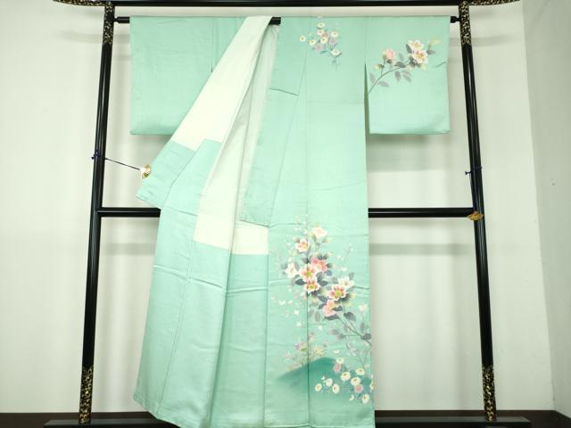 平和屋着物●訪問着 友禅 枝花文 暈し染め 正絹 逸品 DABH9177ps