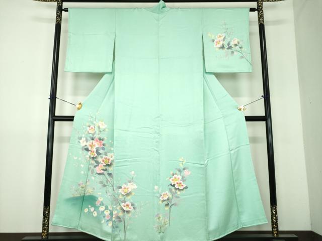 平和屋着物●訪問着 友禅 枝花文 暈し染め 正絹 逸品 DABH9177ps