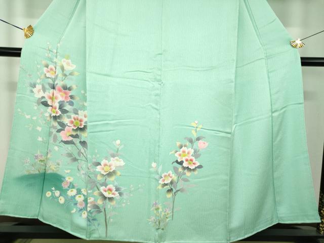平和屋着物●訪問着 友禅 枝花文 暈し染め 正絹 逸品 DABH9177ps
