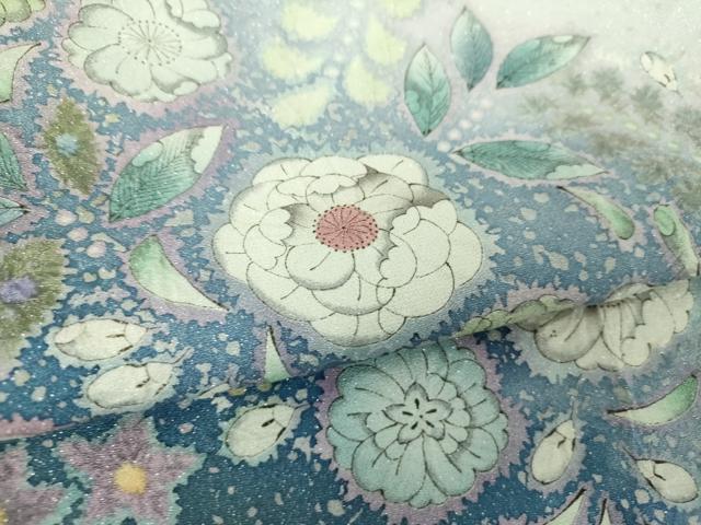 平和屋着物●吉乃一廉 幻の辻が花 訪問着 絞り 辻が花 暈し染め 銀通し地 正絹 逸品 DABH9179ps