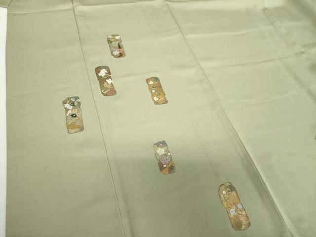 平和屋着物●訪問着 竹屋町刺繍 短冊花文 金彩 正絹 逸品 DABH9188ps