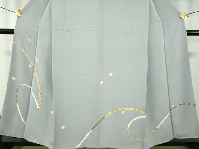 平和屋着物●訪問着 駒刺繍 鬘帯花文 金彩 正絹 逸品 DABH9198ps