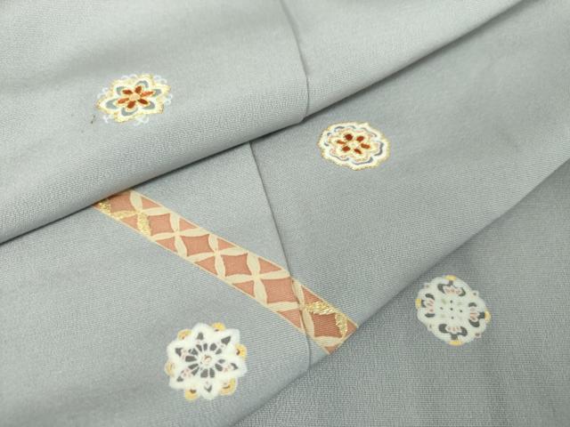 平和屋着物●訪問着 駒刺繍 鬘帯花文 金彩 正絹 逸品 DABH9198ps
