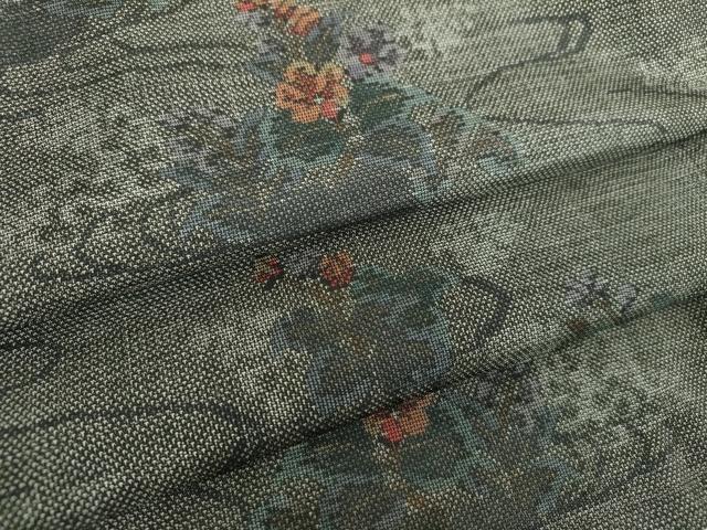 平和屋着物●本場大島紬 9マルキ 流水花文 正絹 逸品 未使用 DABH9203ps