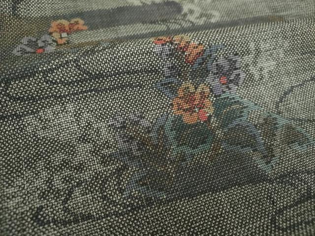 平和屋着物●本場大島紬 9マルキ 流水花文 正絹 逸品 未使用 DABH9203ps