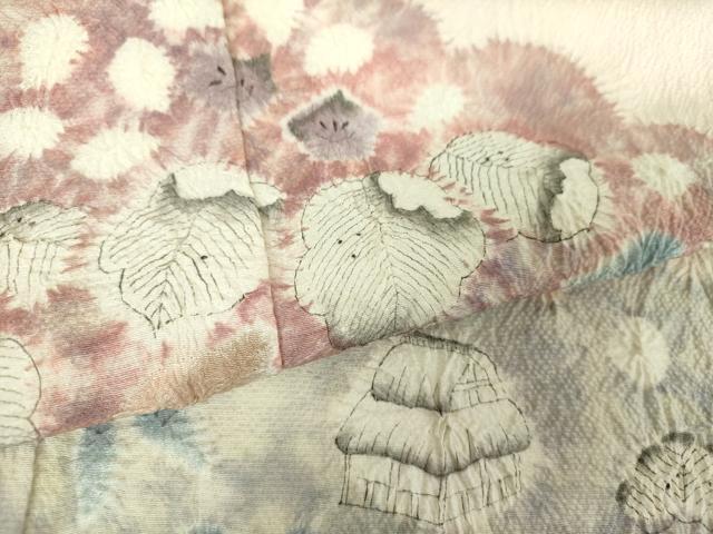 平和屋着物●訪問着 絞り 辻が花 雲取り風景 正絹 逸品 DABH9206ps