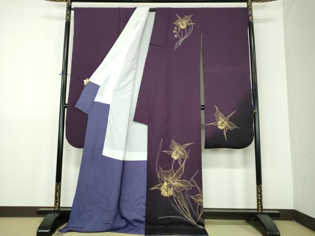 平和屋着物●豪華振袖 作家物 寿光織 草花文 暈し染め 金銀糸 正絹 逸品 DABH9207ps