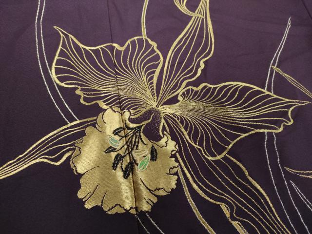 平和屋着物●豪華振袖 作家物 寿光織 草花文 暈し染め 金銀糸 正絹 逸品 DABH9207ps