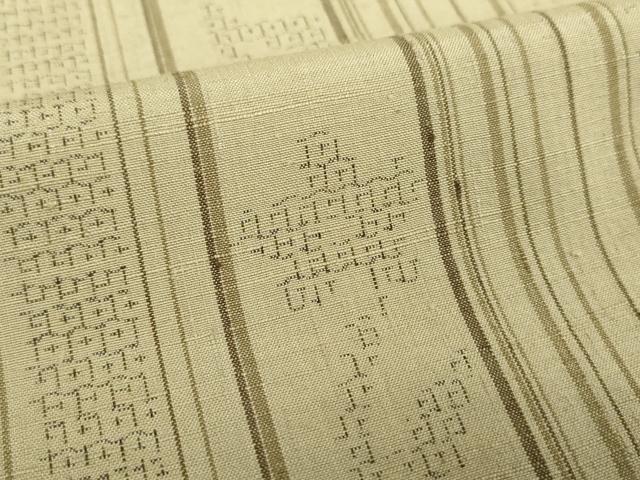 平和屋着物●結城紬 80亀甲 更紗花間道 やまと誂製 正絹 逸品 DABH9211ps