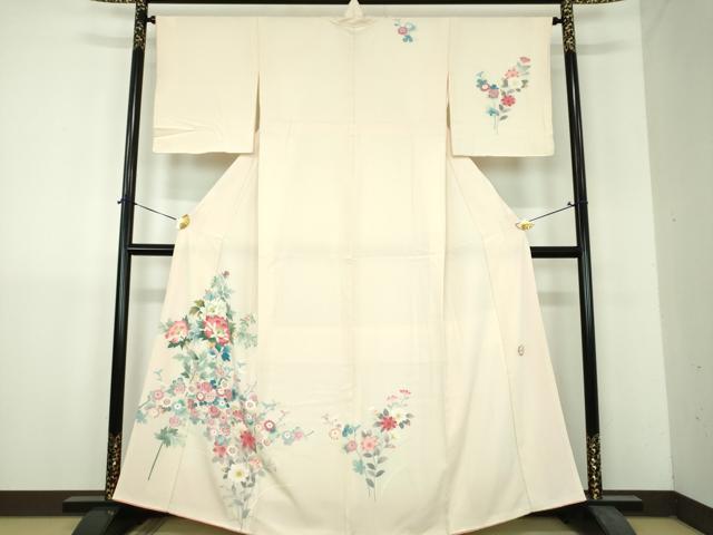 平和屋着物●訪問着 友禅 草花文 正絹 逸品 DABH9217ps