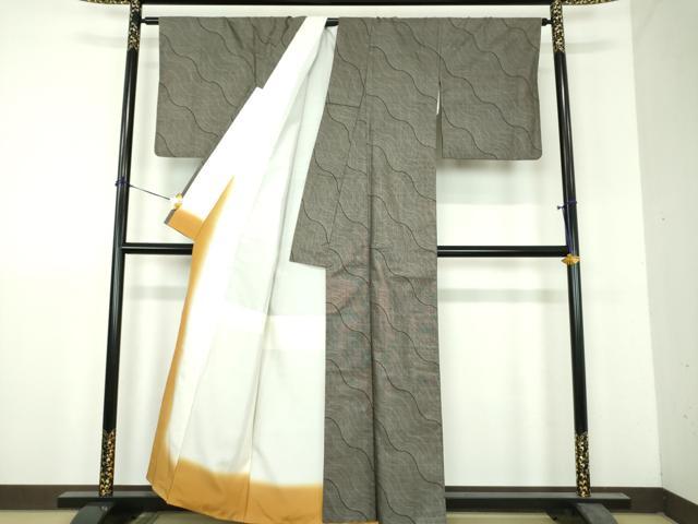 平和屋着物●本場大島紬 9マルキ よろけ縞 正絹 逸品 DABH9218ps