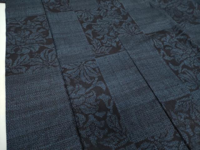 平和屋着物●結城紬 80亀甲 市松更紗花文 正絹 逸品 未使用 DABH9219ps