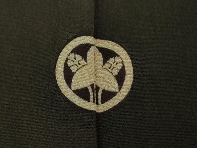 平和屋本店●アンティーク 大正ロマン 振袖 駒刺繍 手描き 飛鶴御所車花文 暈し染め 黒地 金彩 正絹 逸品 DABH9224ps