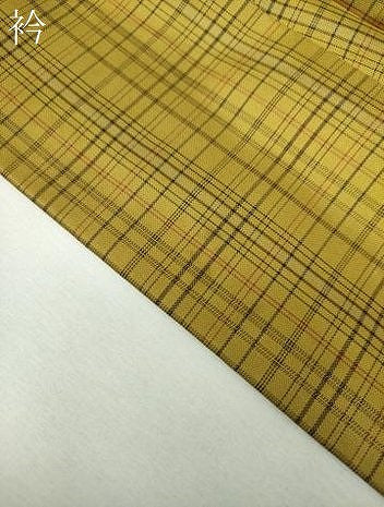 平和屋着物●黄八丈 綾織 格子 やまと誂製 正絹 逸品 DABH9241ps