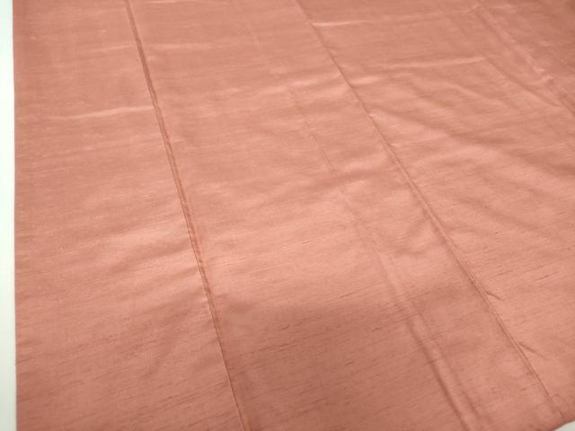 平和屋着物●結城紬 色無地 赭色 正絹 逸品 DABH9241ps