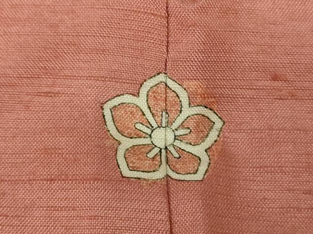 平和屋着物●結城紬 色無地 赭色 正絹 逸品 DABH9241ps