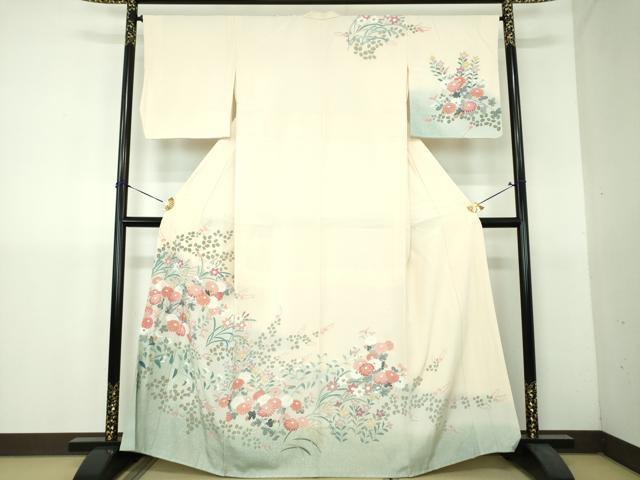 平和屋着物●訪問着 友禅 草花文 正絹 逸品 DABH9250ps