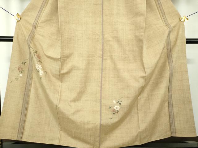 平和屋着物●訪問着 紬地 枝花間道 正絹 逸品 DABH9255ps