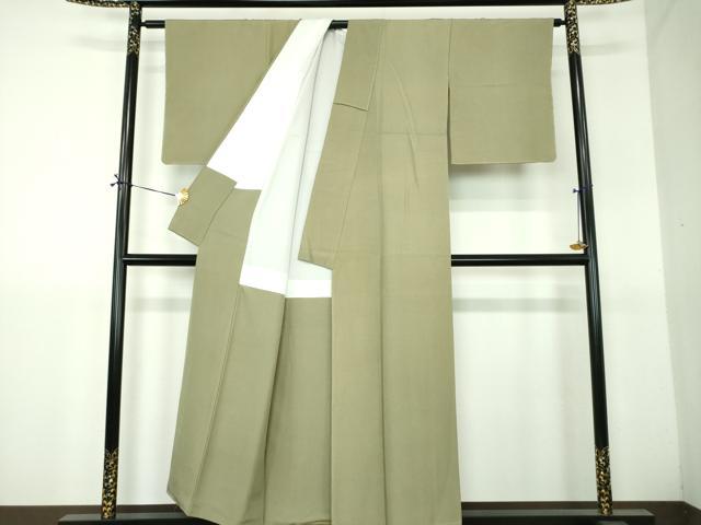 平和屋着物●江戸小紋 万筋 鶸茶色×木蘭色 正絹 逸品 未使用 DABH9256ps