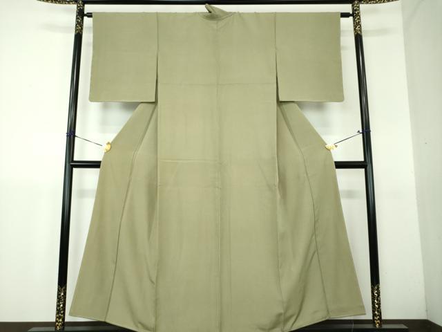 平和屋着物●江戸小紋 万筋 鶸茶色×木蘭色 正絹 逸品 未使用 DABH9256ps