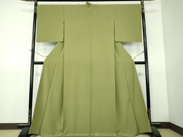平和屋着物●上質な色無地 柳茶色 正絹 逸品 未使用 DABH9258ps