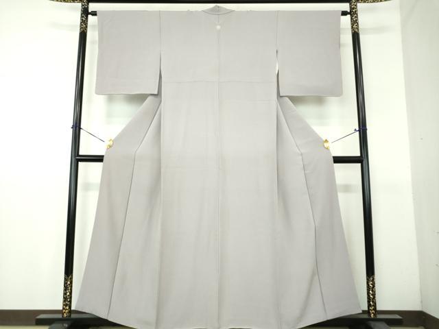 平和屋着物●上質な色無地 銀鼠色 正絹 逸品 DABH9265ps