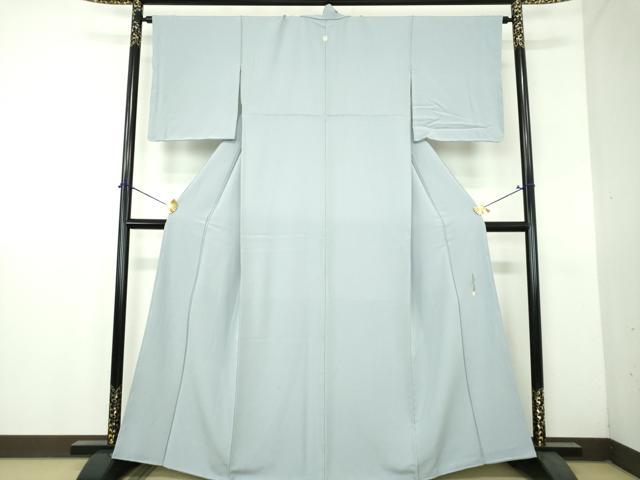 平和屋着物●上質な色無地 作家物 霞地紋 秘色色 正絹 逸品 未使用 DABH9286ps