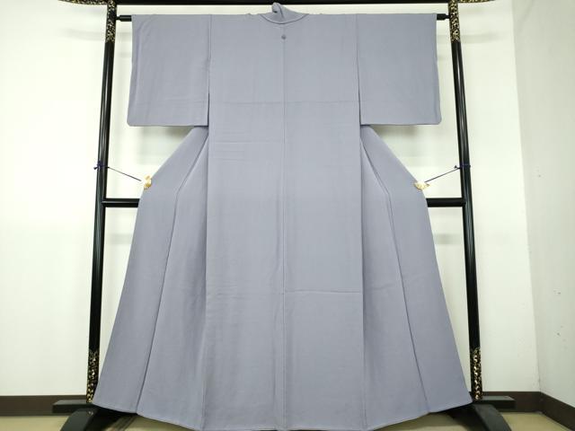 平和屋着物●上質な色無地 霞地紋 藤鼠色 正絹 逸品 DABH9288ps