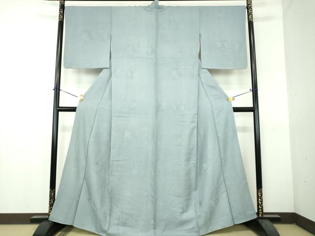 平和屋着物●上質な色無地 亀甲花地紋 秘色色 正絹 逸品 DABH9289ps