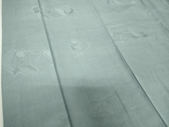 平和屋着物●上質な色無地 亀甲花地紋 秘色色 正絹 逸品 DABH9289ps