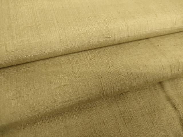 平和屋着物●結城紬 色無地 榛色 正絹 逸品 DABH9293ps