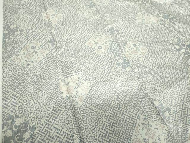 平和屋着物●本場染大島紬 吉祥花文 正絹 逸品 DABH9299ps