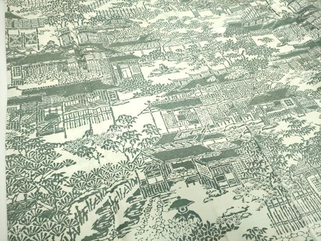 平和屋着物●訪問着 型染 風景文 正絹 逸品 DABH9300ps