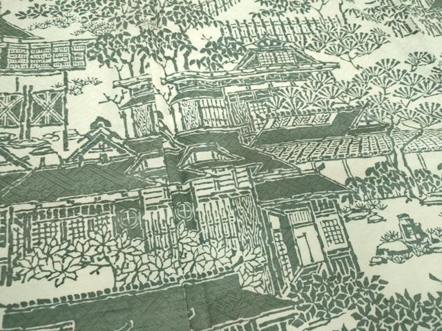 平和屋着物●訪問着 型染 風景文 正絹 逸品 DABH9300ps
