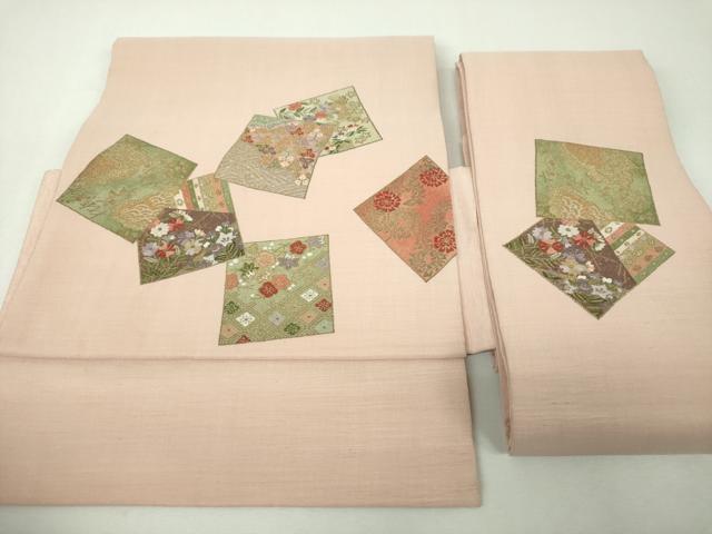 平和屋着物▼中国三大刺繍 総相良刺繍 総刺繍 つけ帯 色紙重ね花文 金糸 正絹 逸品 DABH9320ps
