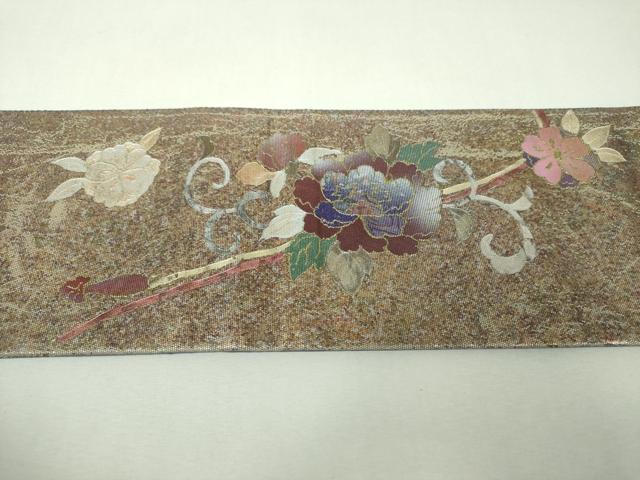 平和屋着物▼つけ帯 螺鈿 花唐草文 金銀彩 引箔 正絹 逸品 DABH9321ps