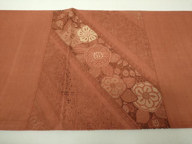 平和屋着物●中国三大刺繍 スワトウ相良刺繍 汕頭相良刺繍 総刺繍 太鼓柄袋帯 紬地 辻が花 正絹 逸品 DABH9349ps