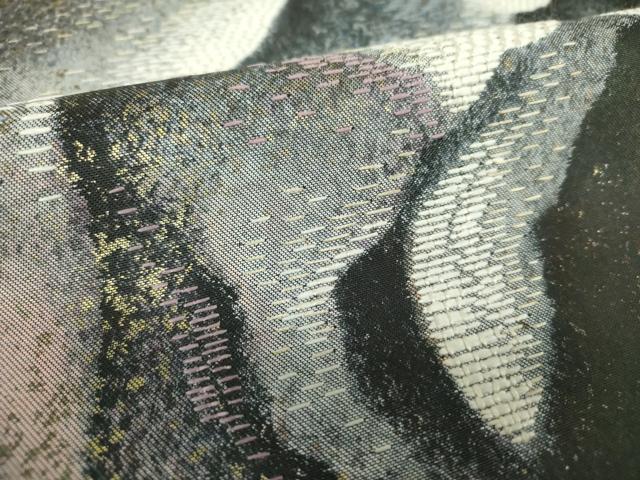 平和屋着物▼太鼓柄袋帯 刺繍 霞文 金彩 引箔 正絹 逸品 DABH9373ps