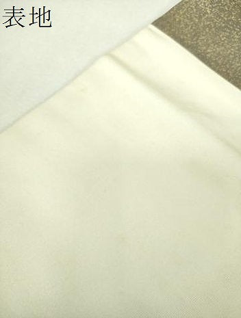 平和屋着物▼九寸名古屋帯 螺鈿箔 葡萄蔦の葉文 金彩 引箔 正絹 逸品 DABH9378ps