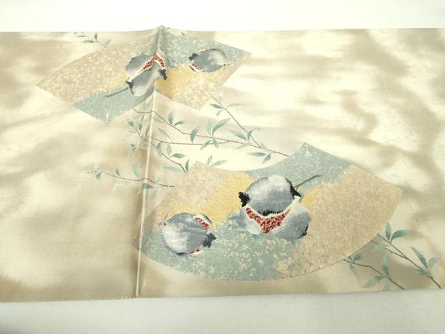 平和屋着物▼西陣 太鼓柄袋帯 香りの里 成り物 柘榴 金糸 引箔 証紙付き 正絹 逸品 未使用 DABH9419ps