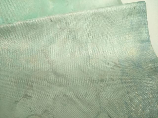 平和屋着物▼六通柄袋帯 墨流し文様 金彩 正絹 逸品 未使用 DABH9431ps
