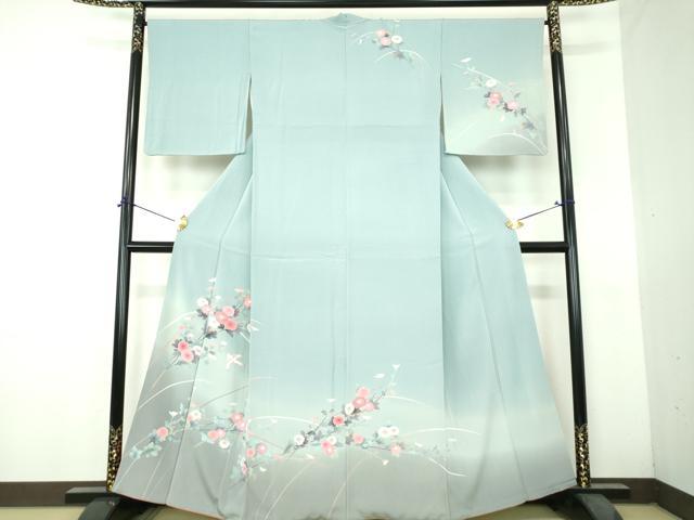 平和屋着物●訪問着 友禅 花鳥文 暈し染め 正絹 逸品 DABH9454ps