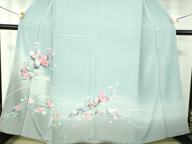 平和屋着物●訪問着 友禅 花鳥文 暈し染め 正絹 逸品 DABH9454ps