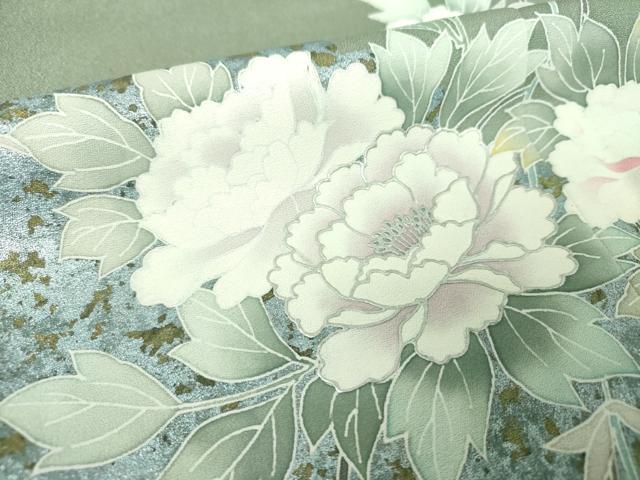 平和屋着物●訪問着 枝垂れ桜 雲取り花文 暈し染め 銀彩 正絹 逸品 DABH9461ps