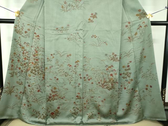 平和屋着物●訪問着 刺繍 草花文 金彩 そごう扱い 正絹 逸品 DABH9462ps